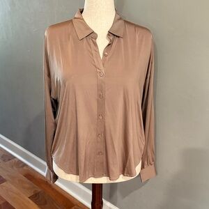 NWT Lyr by Splendid Tan Button Down Shirt